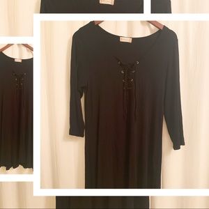 Altar’d State - Lace Up Black Knit Dress - Med